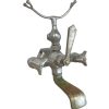 Vintage French Chromed Metal Bathroom Kitchen Hot Cold Mixer Froid Chaud Faucet Water Tap Plumbing Taps Shower Head Rest c1940-50s