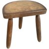 Stool Vintage French Wooden Wood Milking Chair Seat Kitchen Table Farm D Shaped Seat Plant Rest Stand Plinth Tabouret c1950-60's