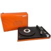 Vintage French Continental Edison Orange Cased Record Player With Speaker BROKEN circa 1960-70's