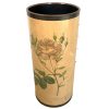 Vintage French Flower Rose Decorated Waste Paper Office Bin Trash Can circa 1950's