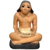 Vintage French Egyptian The Scribe Reproduction Of Egyptian Small Ornament Display Decor Terracotta Clay c1970-80’s Vintage French Egyptian The Scribe Reproduction Of Egyptian Small Ornament Display Decor Terracotta Clay c1970-80's