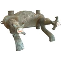 Vintage French CH Blanc Paris Chromed Metal Brass Bathroom Kitchen Hot Cold Mixer Froid Chaud Faucet Water Tap Plumbing Taps c1940-50s