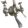 Vintage French Saunier Duval Paris Chromed Metal Bathroom Shower Hot Cold Mixer Froid Chaud Faucet Water Tap Taps Shower c1940-50s