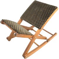 Vintage French Green Brown Fabric Rocking Wood Adjustable Footstool Foot Stool Rest Footrest Desk Prop Display c1970-80’s Vintage French Green Brown Fabric Rocking Wood Adjustable Footstool Foot Stool Rest Footrest Desk Prop Display c1970-80's