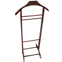 Vintage French Valet Butler Stand Wooden Clothes Hanger Suit Costume Bedroom Hotel Decor Storage B&B c1960-70's