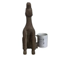 Alternative view of Vintage German Austrian Wooden Wood Carved Animal Howling Wolf Dog Decorative Hand Carved Figurine Decor Folk Art DAMAGED c1940-1950's