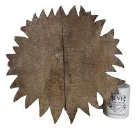 Alternative view of Vintage German Austrian Wooden Wood Carved Sun Face Decorative Hand Carved Figurine Decor Folk Art DAMAGED c1940-1950's