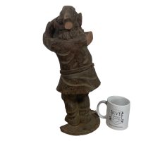 Alternative view of Vintage German Austrian Wooden Wood Carved Gnome Elf Decorative Hand Carved Figurine Decor Folk Art DAMAGED c1940-1950's