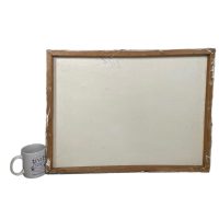 Alternative view of Vintage Tunisian Acrylic Painting Seaside Villa With Boat Blue On Canvas Signed c2000