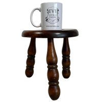 Alternative view of Stool Vintage French Traditional Worn Weathered Damaged Milking Stool Small Chair Stand Bobbin Leg Rest Plinth Plant Tabouret c1960's