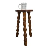 Alternative view of Stool Vintage French Traditional Brutalist Chunky Milking Stool Chair Stand Plinth Seating Plant Tabouret DAMAGED c1950-60's