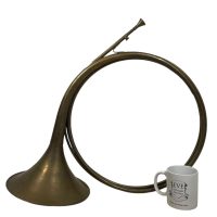 Alternative view of Vintage French Hunting Horn Traditional Musical Instrument Warning Scarer Brass circa 1960-70's