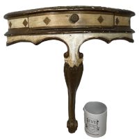Alternative view of Vintage Italian Florentine Shelf Gold Sconce Consule Wood Ornately Decorated Wall Mounted Hanging Plinth Display Stand c1930-40's