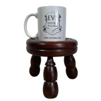 Alternative view of Vintage French Traditional Worn Weathered Tiny Small Dinky Milking Stand Bobbin Leg Plinth Plant Tabouret c1960-70's