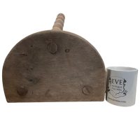 Alternative view of Vintage French Stool Chair Seat Wooden Milking Kitchen Table D Shaped Seat Bobbin Leg Plant Rest Stand Plinth Tabouret c1960-70's