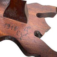 Alternative view of Antique Stool French Bench Small Tiny Table Wooden Wood Chair Seat Side Stand Flower Pot Display Shelf Prop Tabouret c1916