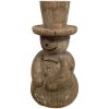 Vintage German Austrian Wooden Wood Carved Snowman Decorative Hand Carved Figurine Decor Folk Art DAMAGED c1940-1950's