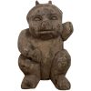 Vintage German Austrian Wooden Wood Carved Pig Decorative Hand Carved Figurine Decor Folk Art DAMAGED c1940-1950's