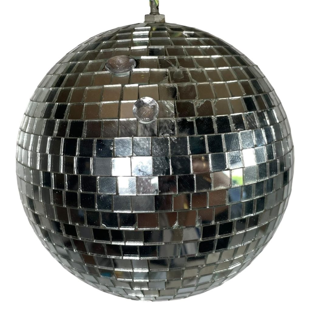 Vintage French Small Disco Ball Globe Dancing Mirror Light Reflector circa 1980-90's