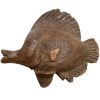 Vintage German Austrian Wooden Wood Carved Animal Fish Decorative Hand Carved Figurine Decor Folk Art DAMAGED c1940-1950's