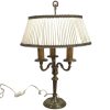 Vintage French Brass Triple Bulb Reading Desk Lamp Lantern Electric Illuminating Light circa 1950-60's