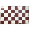 Vintage French Enamelled Brown White Metal Iron Splashback Tarnished Kitchen Wall Protection Display Hanger c1930-40's