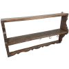 Antique Shelf French Wooden Wood Hooks Kitchen Display Stand Fixing Plinth c1910's
