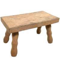 Vintage French Bench Stool Small Bobbin Table Footrest Step Kneeler Seat Side Stand Flower Pot Display Shelf Prop Tabouret c1970-80's