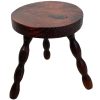 Stool Vintage French Tripod Bobbin Style Leg Wooden Kitchen Table Plant Rest Stand Plinth Tabouret c1960-70's