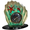Vintage French Seashell Resin Clam Barometer Barometre Weather Forecasting Instrument Desk c1960-70's