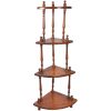 Vintage French Wooden Wood Stand Corner Shelf Standing Display Heavily Varnished Unit Presentation Prop circa 1970's