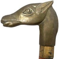 Vintage French Walking Stick With Brass Horse Shaped Handle Souvenir Decorative Walkers Gift circa 1980-1990's