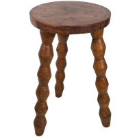 Stool Vintage French Traditional Brutalist Chunky Milking Stool Chair Stand Plinth Seating Plant Tabouret DAMAGED c1950-60's
