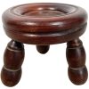 Vintage French Traditional Worn Weathered Tiny Small Dinky Milking Stand Bobbin Leg Plinth Plant Tabouret c1960-70's