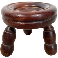 Vintage French Traditional Worn Weathered Tiny Small Dinky Milking Stand Bobbin Leg Plinth Plant Tabouret c1960-70's