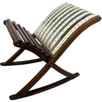 Vintage Footstool French Rocking Self Adjusting Padded Wood Wooden Foot Stool Rest Footrest Desk Orthopaedic Gout circa 1950-60's