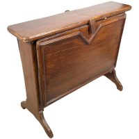 Vintage French Wooden Newspaper Magazine Document Book Container Rack Side TV Armchair Furniture circa 1950's