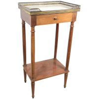 Vintage French Stone Topped Wooden Caged Nightstand Sideboard Bedside Cabinet Rest Cupboard Small Storage Unit Wood Display c1950's