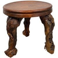 Vintage French Wooden Small Vine Leg Stool Plinth Stand Display Plinth Wood Display c1950-60's