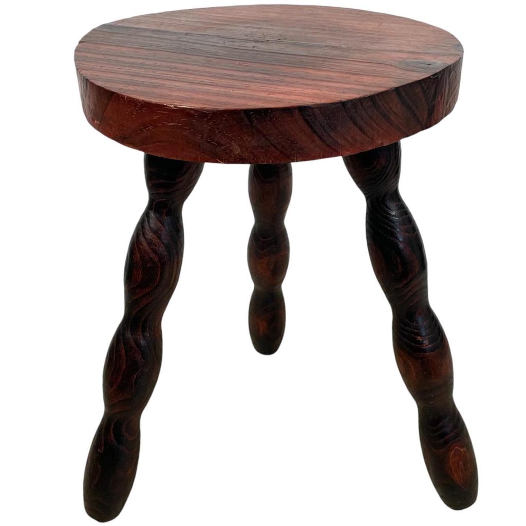 Stool Vintage French Tripod Bobbin Style Leg Wooden Kitchen Table Plant Rest Stand Plinth Tabouret c1960-70's