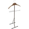 Vintage French Folding Valet Butler Stand Metal Wooden Clothes Hanger Suit Costume Bedroom Hotel Decor Storage Office 1960-70's