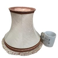 Alternative view of Vintage French Paris Fringed Lined Lamp Shade Lampshade Desk Bedside Standing Side Lamp Light circa 1970's