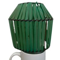 Alternative view of Vintage French Small Green Desk Bedside Lamp Shade Lampshade Desktop Light Damaged Dirty c1960's
