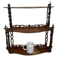 Alternative view of Antique French Wall Hanging Or Standing Shelf Wood Plinth Stand Display Rest DAMAGED c1910's