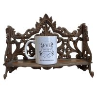 Alternative view of Vintage French Small Reproduction Dark Brown Small Shelf Shelving Wall Or Stand Display Plinth Ornate c1970's