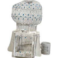 Alternative view of Vintage Moroccan White Painted Wire Metal Bird Cage Hanging c1970-80's