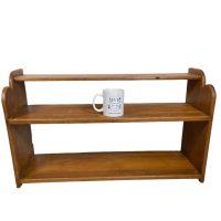 Alternative view of Vintage French Wooden Wood Triple Stand Shelf Ornament Display Shelfs Kitchen Display Wall Mounted circa 1960's
