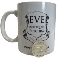 Alternative view of Antique Chinese INDIVIDUAL Lattice Edged Mother Of Pearl Circular People Scene Number 10 Gaming Chip Counter Token c1850's