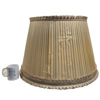 Alternative view of Vintage French Extra Large Lamp Shade Lampshade Floor Light Beige DAMAGED c1950's