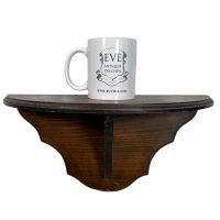 Alternative view of Vintage French Wooden Wall Hanging Shelf Brown Varnished Wood Ornate Shelf Rack Mounted Display circa 1950's